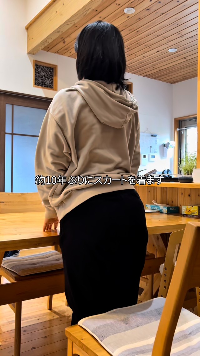  「約10年ぶりにスカートを着ます」診断結果に基づき、新しいファッションに挑戦／はなさん（@obasan_hana41）提供