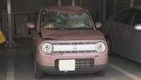 衝突した軽自動車