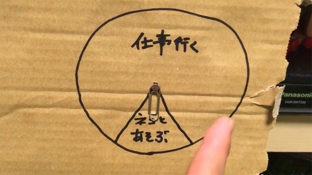ルーレットを回して今日の予定を決めよう（動画よりキャプチャ／提供：量販店エアコン工事ねこさん）
