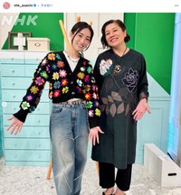 NHK「あさイチ」に出演した中田クルミさん（左）と青木さやかさん（番組インスタグラムから）