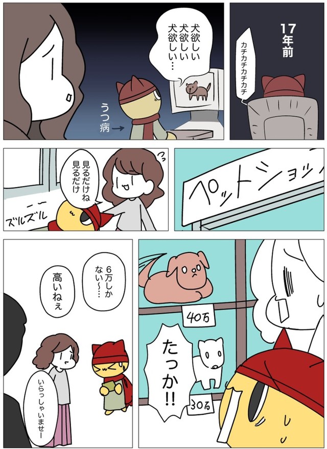 【漫画】『ペットショップで売れ残りだった犬を買った時の話①』1（弾正よしかげさん提供）