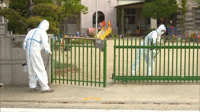〈新型コロナ〉集団感染の保育所再開へ向け消毒作業始まる　高松市
