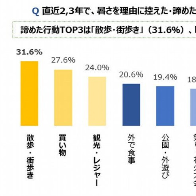 真夏の暑さを理由に控えた・諦めたこと（出典：ロッテ）
