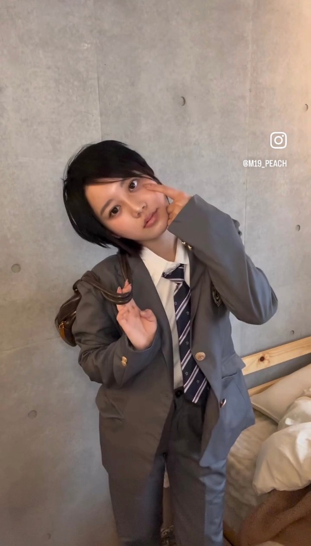 ふいに出てしまう女の子っぽさも意識／清川真歩さん（@m19_peach）提供