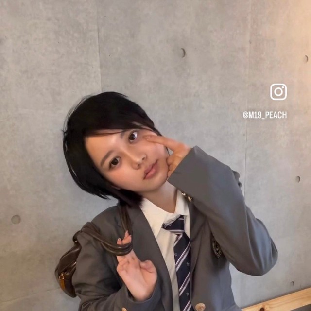 ふいに出てしまう女の子っぽさも意識／清川真歩さん（@m19_peach）提供