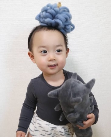 節分は、青鬼に変身！（提供：＠hoippu_1004さん）
