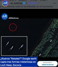3匹のネッシーのように見えるGoogle Earthの画像＝「AR noticias」のインスタグラム＠ar_noticiasより