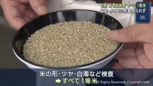 米の等級検査　猛暑水不足の影響は無く全てが一等米　宮城・色麻町