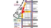 岡山駅前交差点が11日間 夜間全面通行止めに　路面電車乗り入れ工事のため