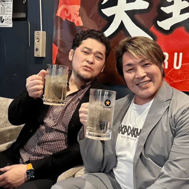 「左から矢野通さん、棚橋弘至さん」（棚橋弘至 (@tanahashi1_100)さんのXより）