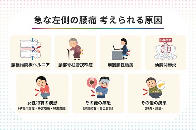 左側の腰が急に痛くなった原因は? 女性特有の疾患や病気に要注意