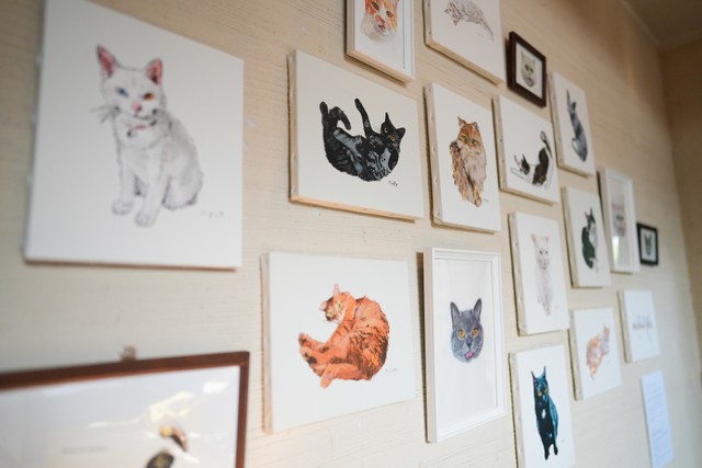 ８月３日まで「cafe alikwa（カフェアリワ）」（福岡市西区）で作品を展示中