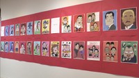 芸能人などの似顔絵200点を展示