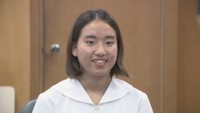 日本選手権水泳競技大会　森優選手（京山中3年・岡山）女子100ｍ背泳ぎに出場　