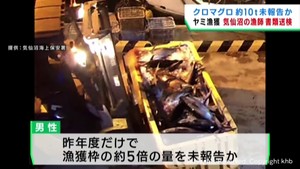 クロマグロの漁獲量を国に報告しなかった疑い　宮城・気仙沼市の漁師が書類送検