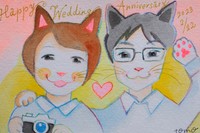 結婚記念日に描いたカップル（キムラさん提供）