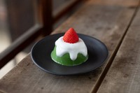 沙美カフェしろの「抹茶あん玉プリン」