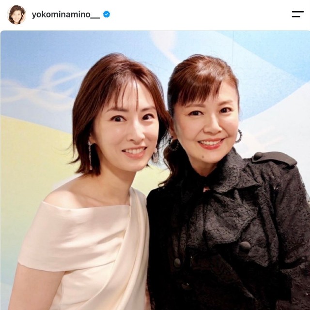 「NHK夏の音楽祭うたであえたら2026」に出演した南野陽子さん（右）と司会を務めた北川景子さん（南野陽子さんの公式インスタグラムから）