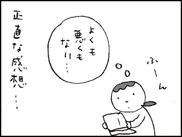 『ふーん。良くも悪くもない・・・』正直な感想・・・