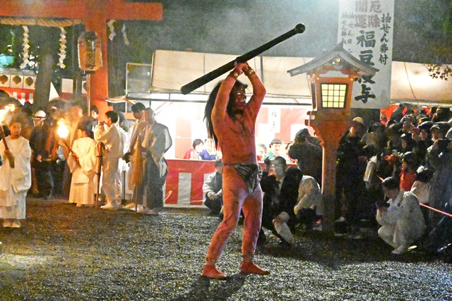 【追儺式】世の中の怒りを表す赤鬼（２０２５年２月１日撮影）
