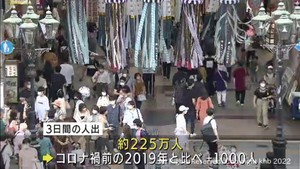 仙台七夕まつり　感染拡大前とほぼ同じ２２５万人の人出