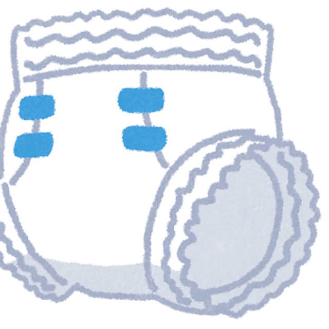 オムツにも、大きく濃くはっきりと記名を