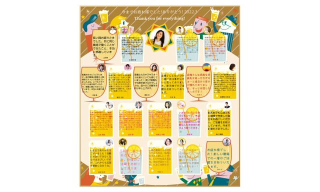 オンライン寄せ書きサービス「yosetthi」完成した色紙