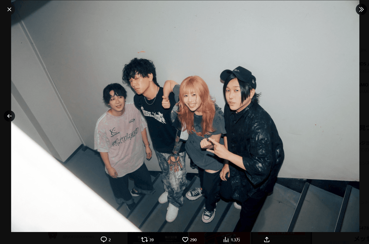 MOSHIMOの公式X（@MOSHIMO_BAND）アカウントより