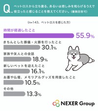 ペットロスから立ち直る、あるいは悲しみを和らげるうえで役立ったと感じることを教えてください（提供画像）