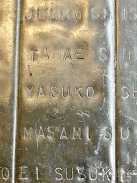 サン・ヴィゴール・ド・ミュー礼拝堂の門扉に刻まれた「YASUKO」の文字（上から3つ目）（画像提供：タカハシヤスコさん）