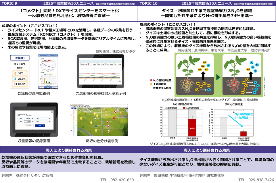 2025年農業技術10大ニュース ナガエツルノゲイトウ防除技術など