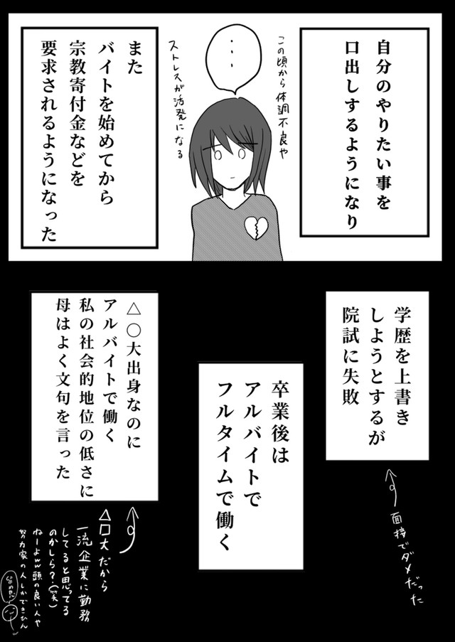 【漫画】『毒親育ちの私が支援措置できた話しー1章:過去編ー』10（北夫得流磨さん提供）