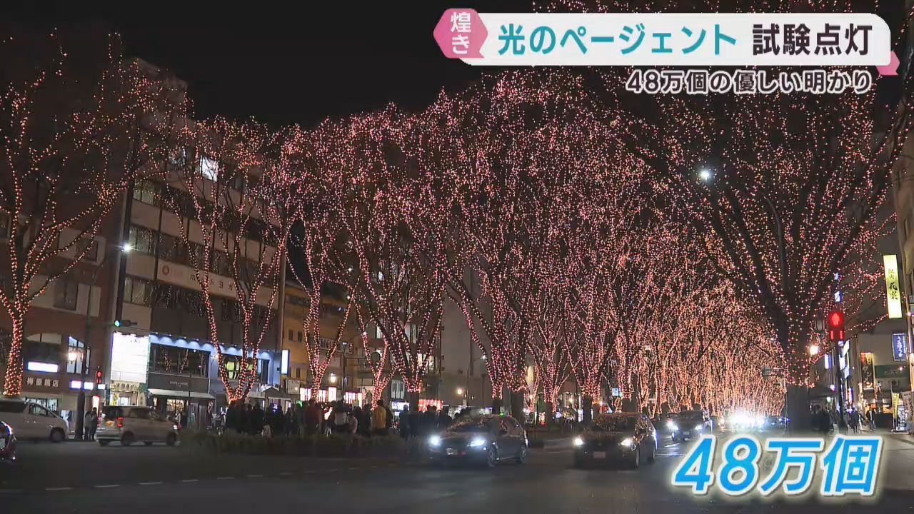 ＳＥＮＤＡＩ光のページェント試験点灯　５日の開幕を前に