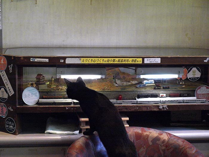 動く鉄道模型にも興味津々