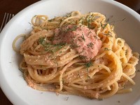 バターたっぷりの明太子パスタに、乾燥させた育てたディルをパラパラ。美味しかったそう！（提供：hosi_moさん）