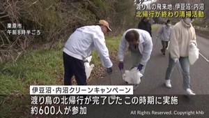 渡り鳥の飛来地をみんなできれいに　宮城の伊豆沼・内沼でクリーンキャンペーン