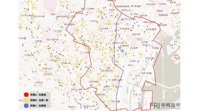 港区の在庫推移（出典：福嶋総研）