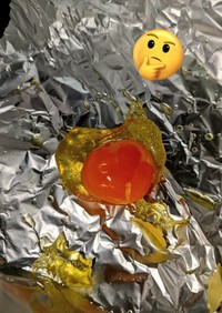 こちらが1年放置した目玉焼き（柿之田ねゐなさん提供）