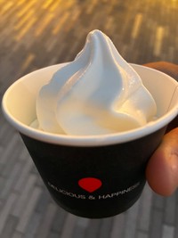 セブンイレブンの万博限定ソフト。濃厚でおいしそう