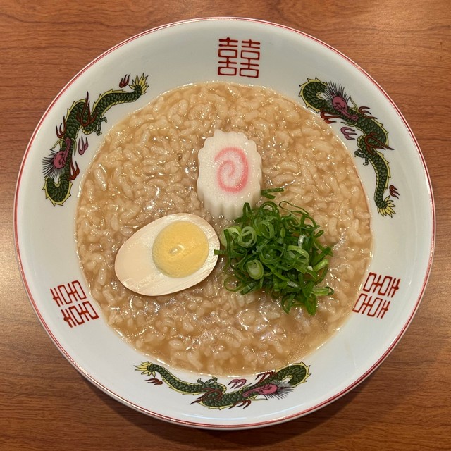 消化の良いトッピングのラーメン風かゆ(戌一 さん提供)
