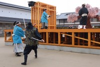 「太秦映画村」の花嫁同流のクライマックスの新選組と浪士の対決