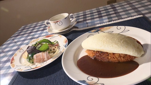 とろ～り口当たりが軽やか　白～い卵のオムライス?!　岡山市
