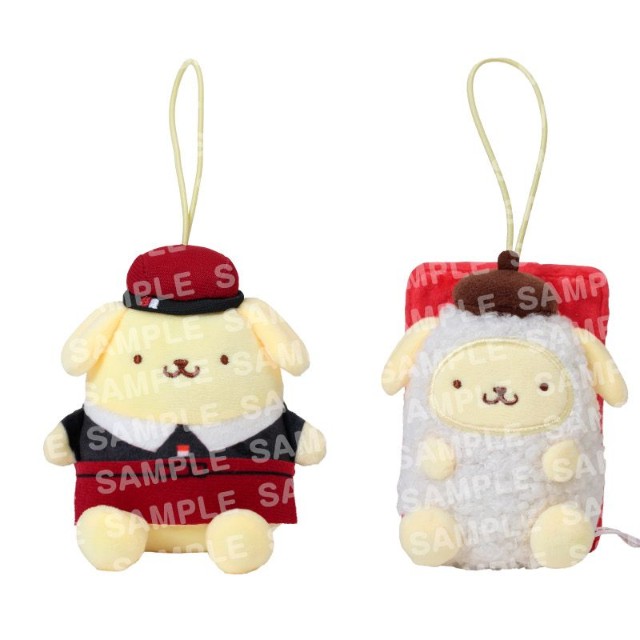 10月7日から「第1弾 ポムポムプリン コラボマスコット付き ソフトドリンク」1320円～のマスコットは全4種（イメージ）