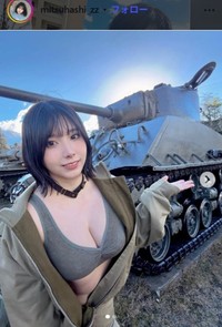 M4シャーマン戦車と＝三橋くんのインスタグラム＠mitsuhashi_zzより