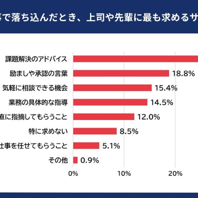 上司や先輩に求めるサポート