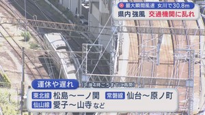 宮城県内で強風　在来線に運休や遅れ　夕方以降は平常運転に
