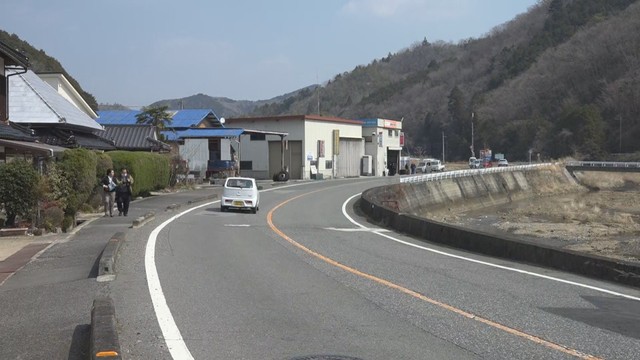 事故があった現場　岡山・吉備中央町上加茂