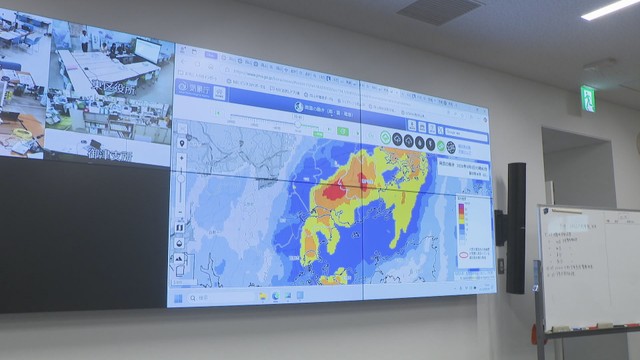 岡山市の災害対策本部　新庁舎　午前11時ごろ