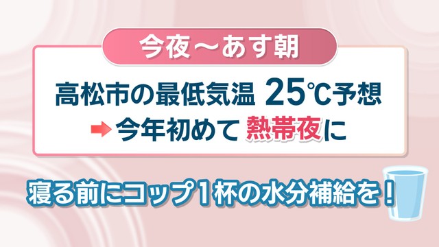 【天気予報】7日夜は2026年初の熱帯夜になる予想　家の中でも熱中症に注意　高松市