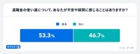 退職金の使い道について不安や疑問を感じることがあるか（出典：家計診断・相談サービス「オカネコ」調べ）